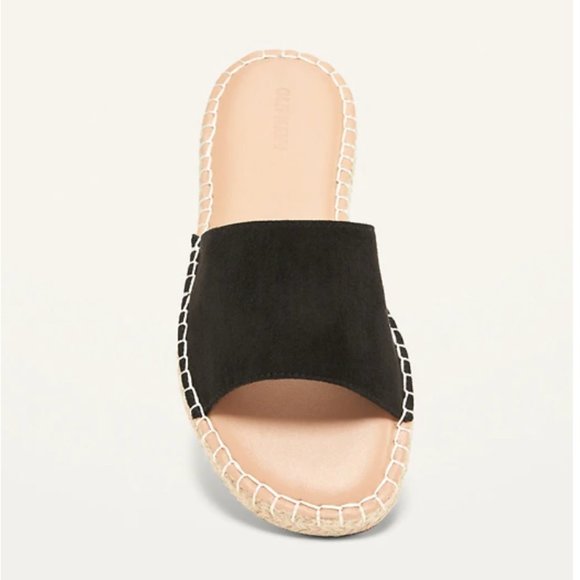 Old Navy Faux-Suede Espadrille Slide Sandals in Blackjack - Picture 3 of 4